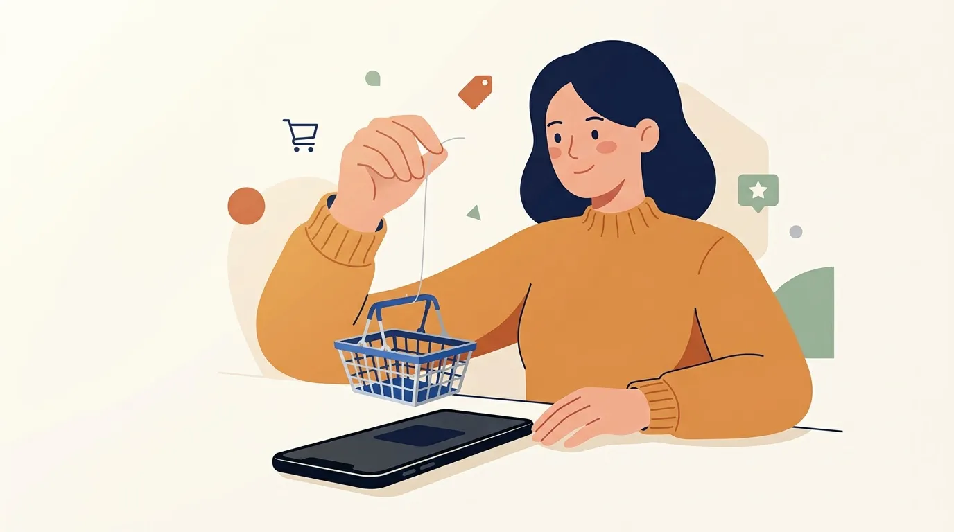 Femme effectuant un achat en ligne avec son téléphone