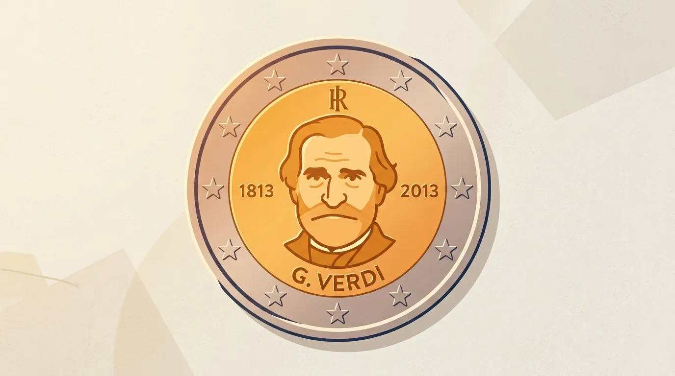 Pièce de 2 euros commémorative Giuseppe Verdi 1813-2013