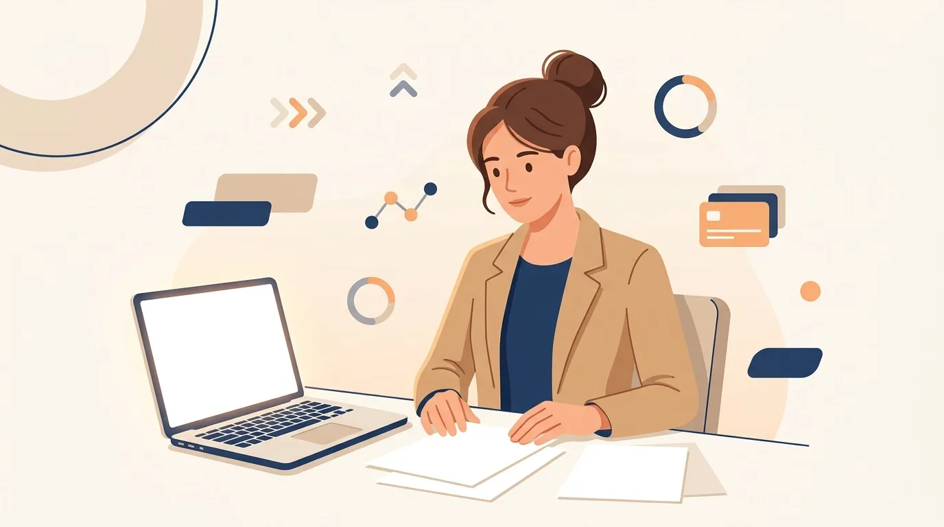 Femme d'affaires travaillant &agrave; son bureau avec laptop