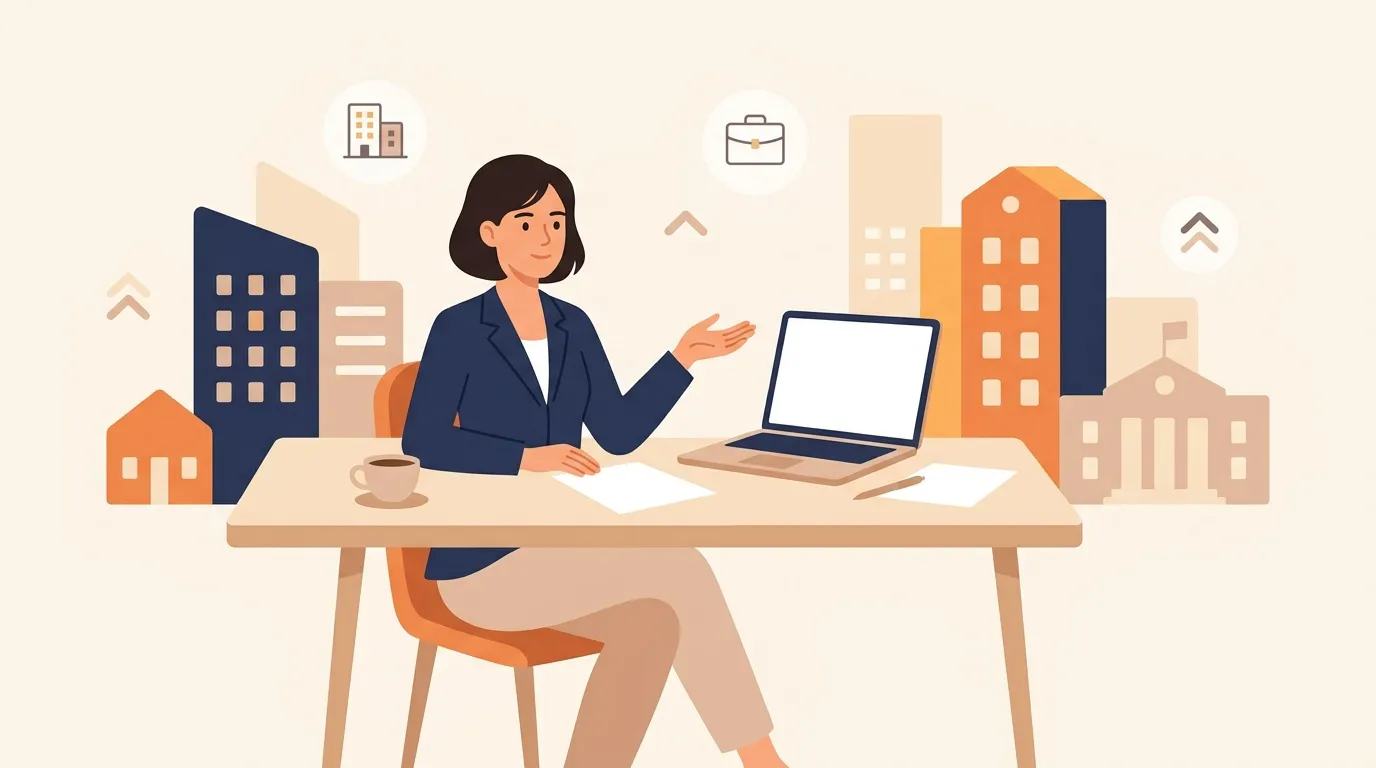 Femme d'affaires travaillant à son bureau avec ordinateur portable