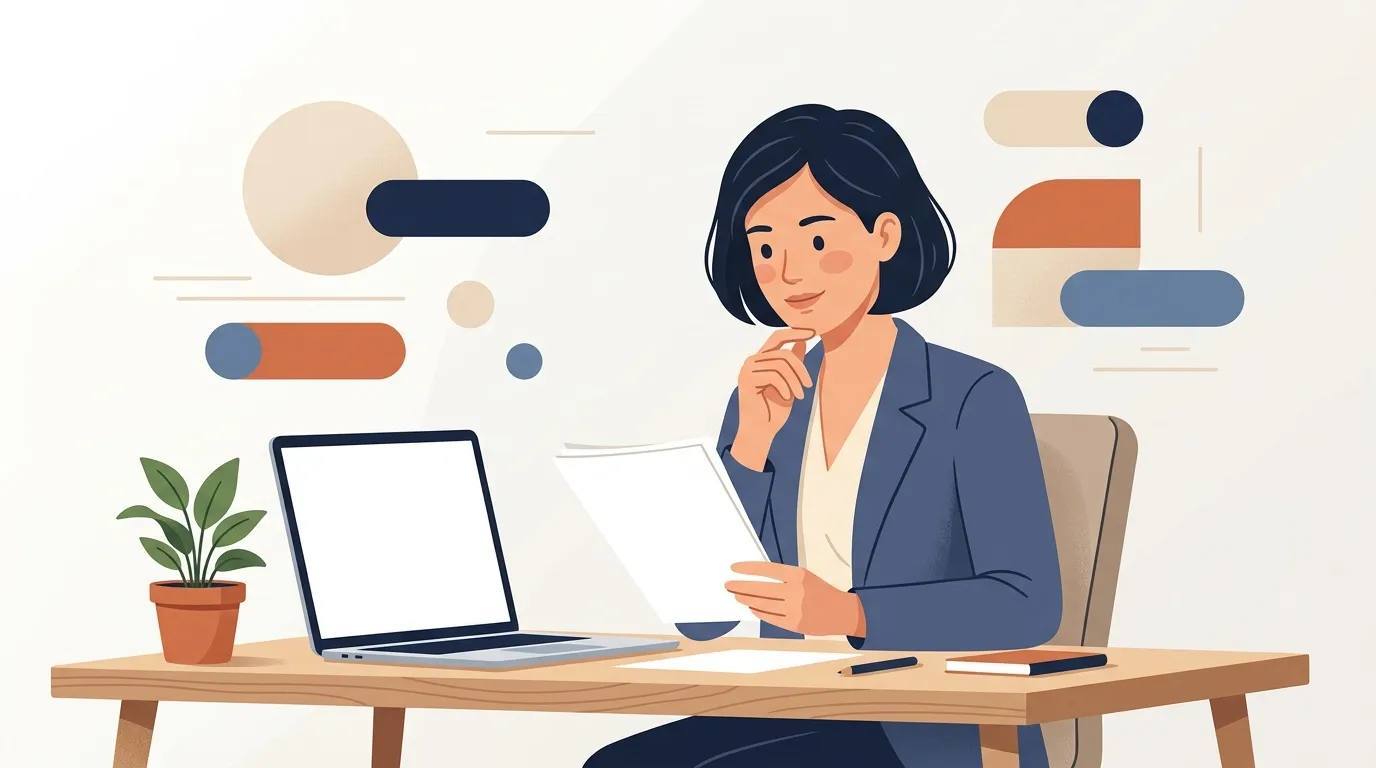 Femme en costume travaillant sur ordinateur portable au bureau