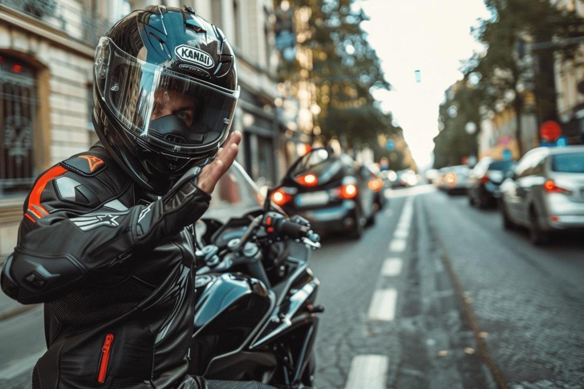 Si vous voyez un motocycliste tapoter son casque, vous feriez mieux de faire attention même en voiture.