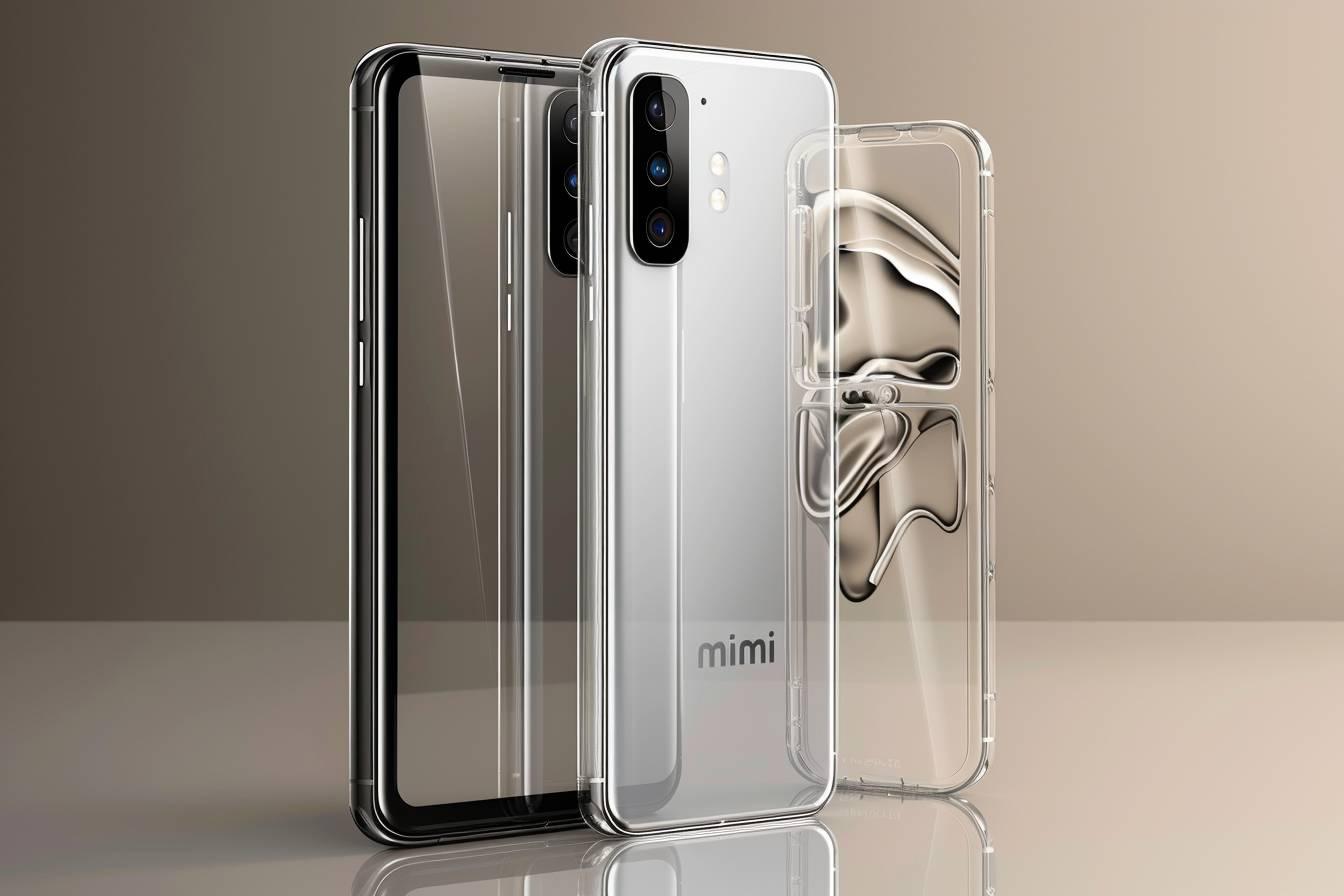 Image montrant trois smartphones modernes blancs et transparents